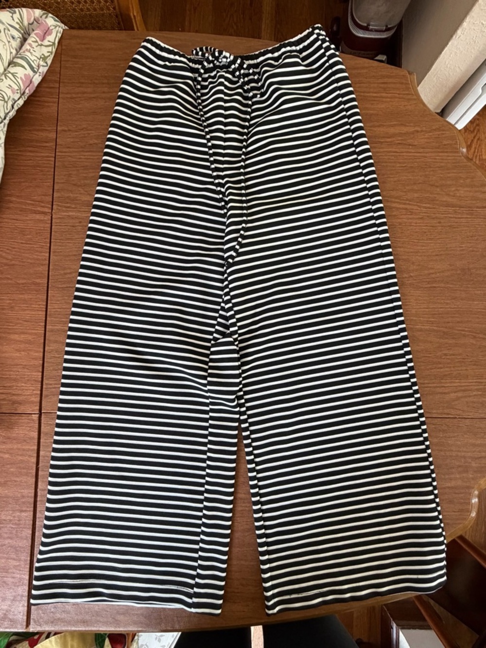 Reformation Black and White Striped Pants